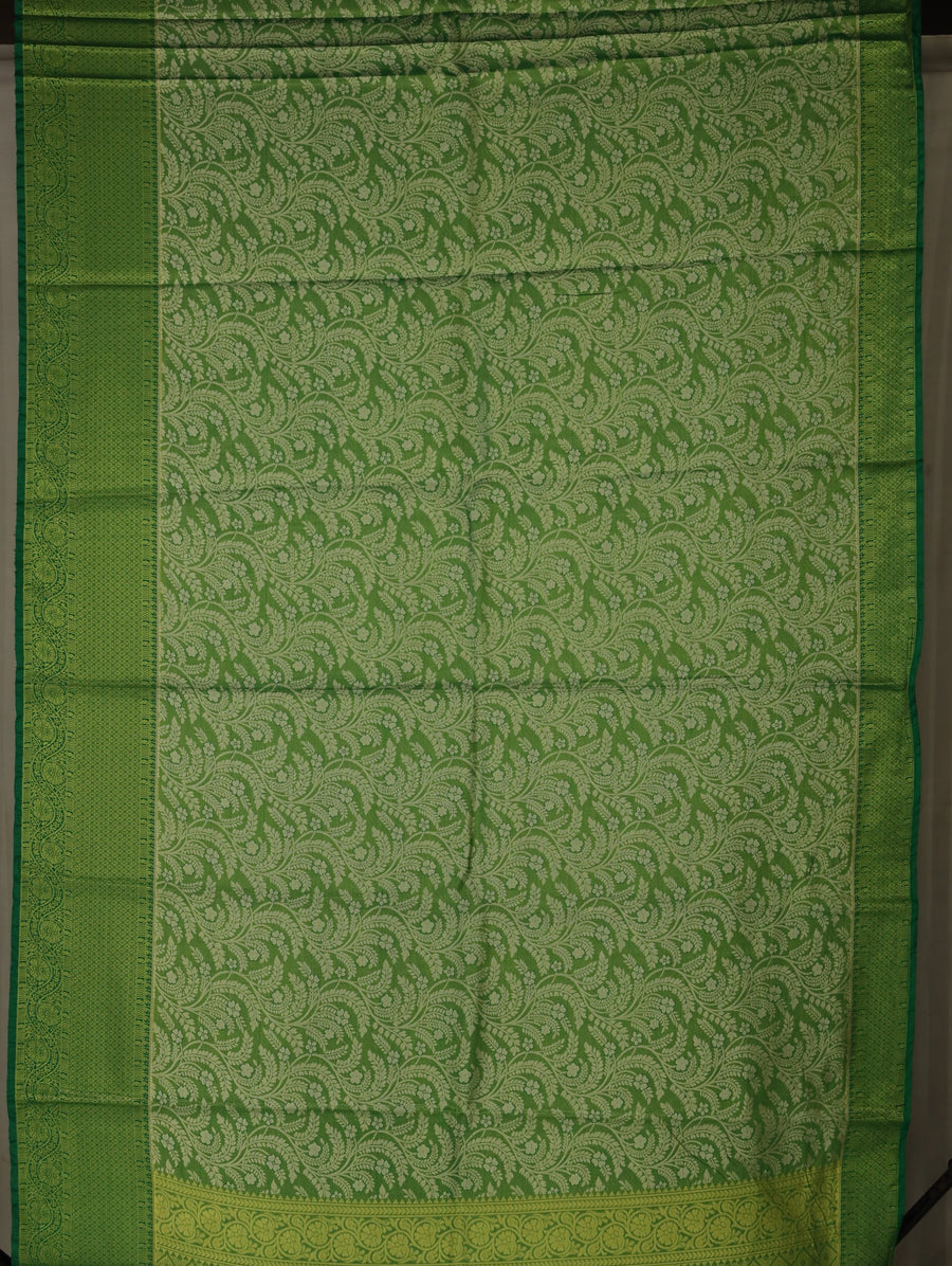 Mint Green Uppada Inspired Semi Silk Saree with Medium Medium Self Border