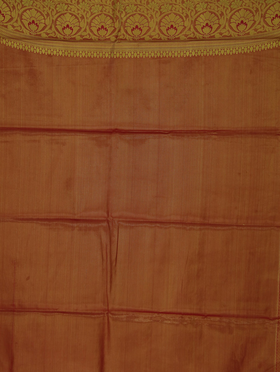 Olive Green Kanchipuram Inspired Semi Silk Saree with Wide Wide Contrast Border