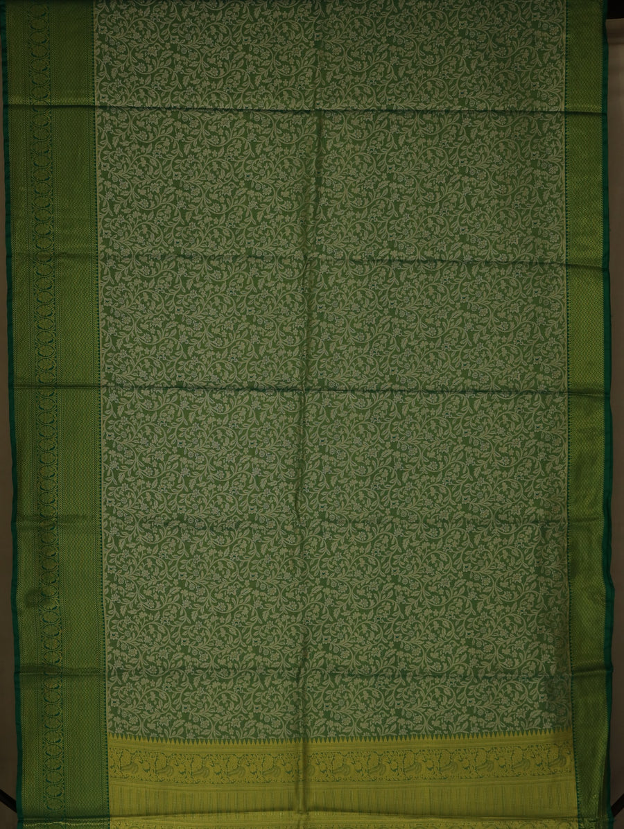 Sage Green Uppada Inspired Semi Silk Saree with Wide Wide Self Border