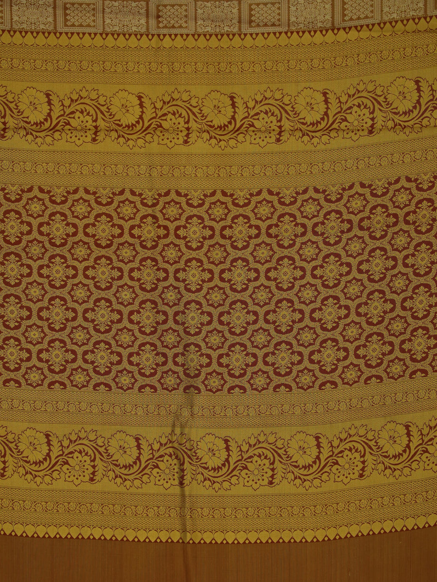 Champagne Gold Dharmavaram Inspired Semi Silk Saree with Medium Medium Contrast Border