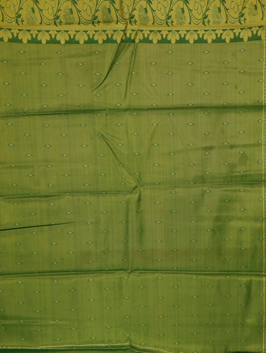 Sage Green Uppada Inspired Semi Silk Saree with Wide Wide Self Border