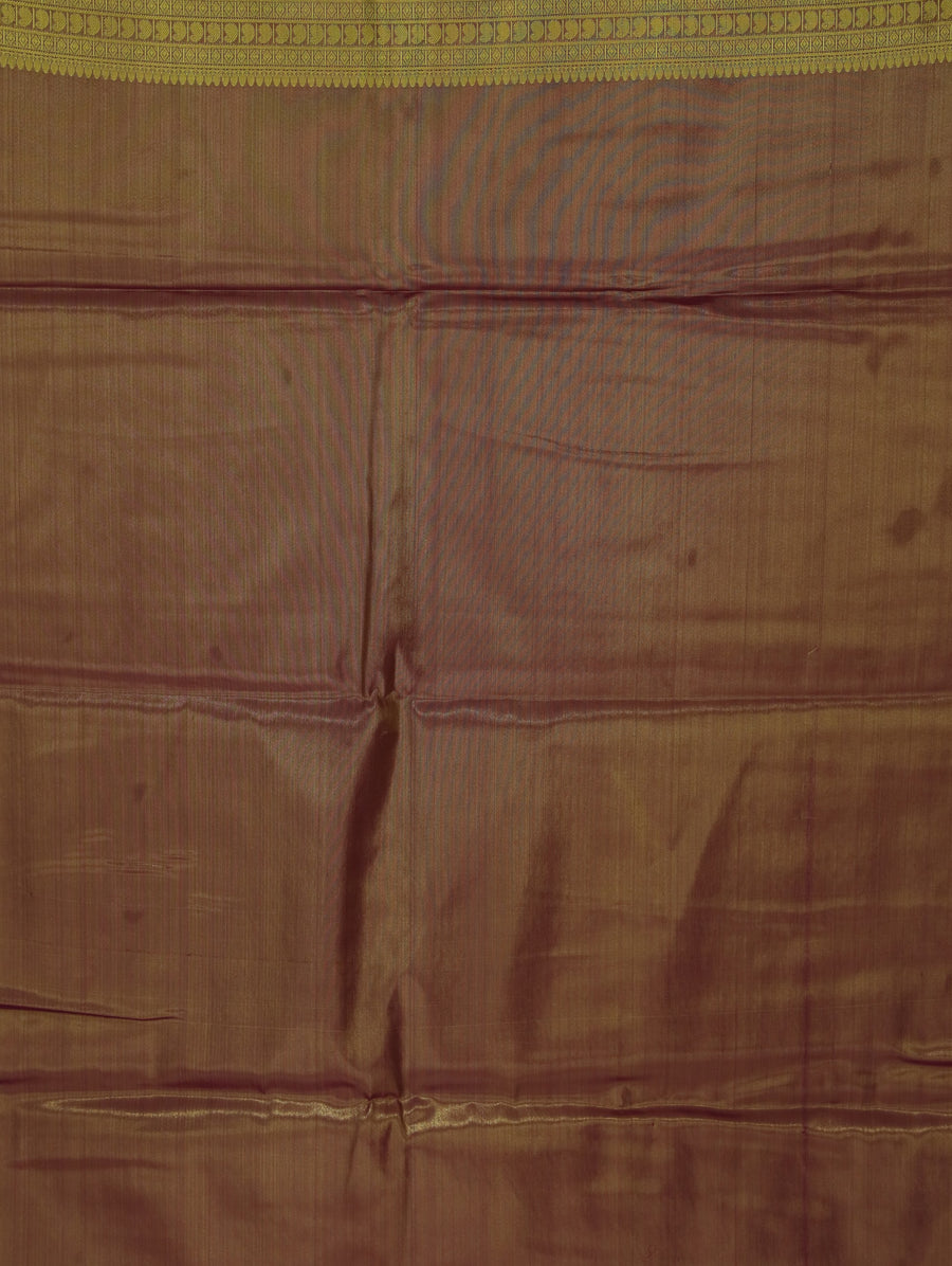 Champagne Gold Dharmavaram Inspired Semi Silk Saree with Medium Medium Contrast Border