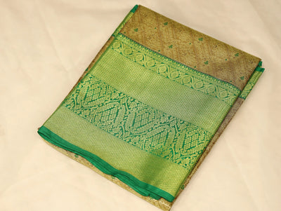 Lime Green Dharmavaram Inspired Semi Silk Saree with Medium Medium Self Border