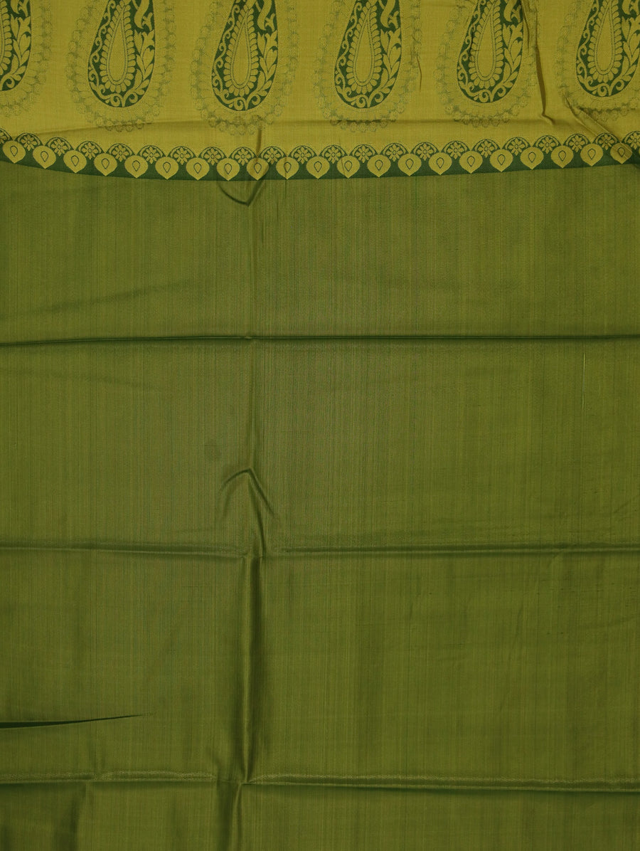 Leaf Green Uppada Inspired Semi Silk Saree with Medium Medium Self Border