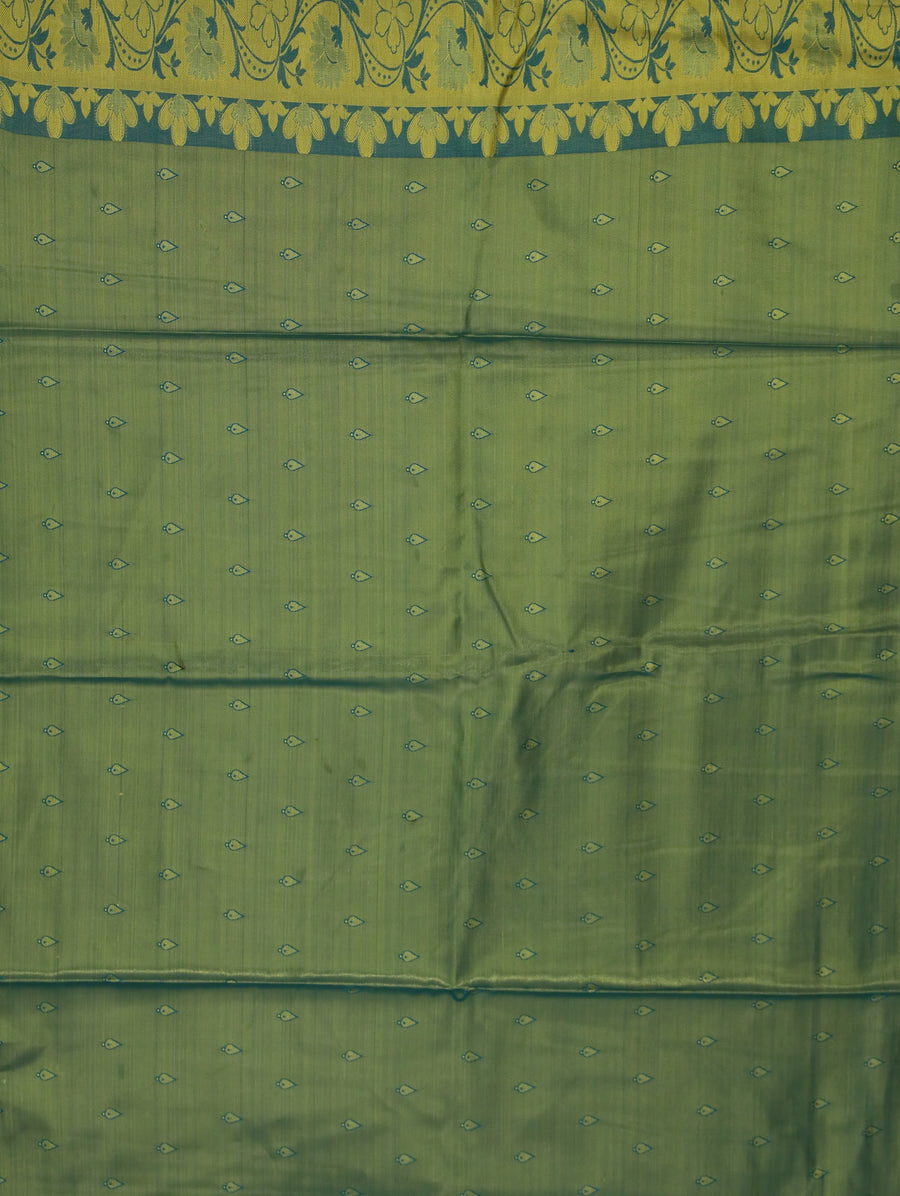 Mint Green Dharmavaram Inspired Semi Silk Saree with Medium Medium Contrast Border
