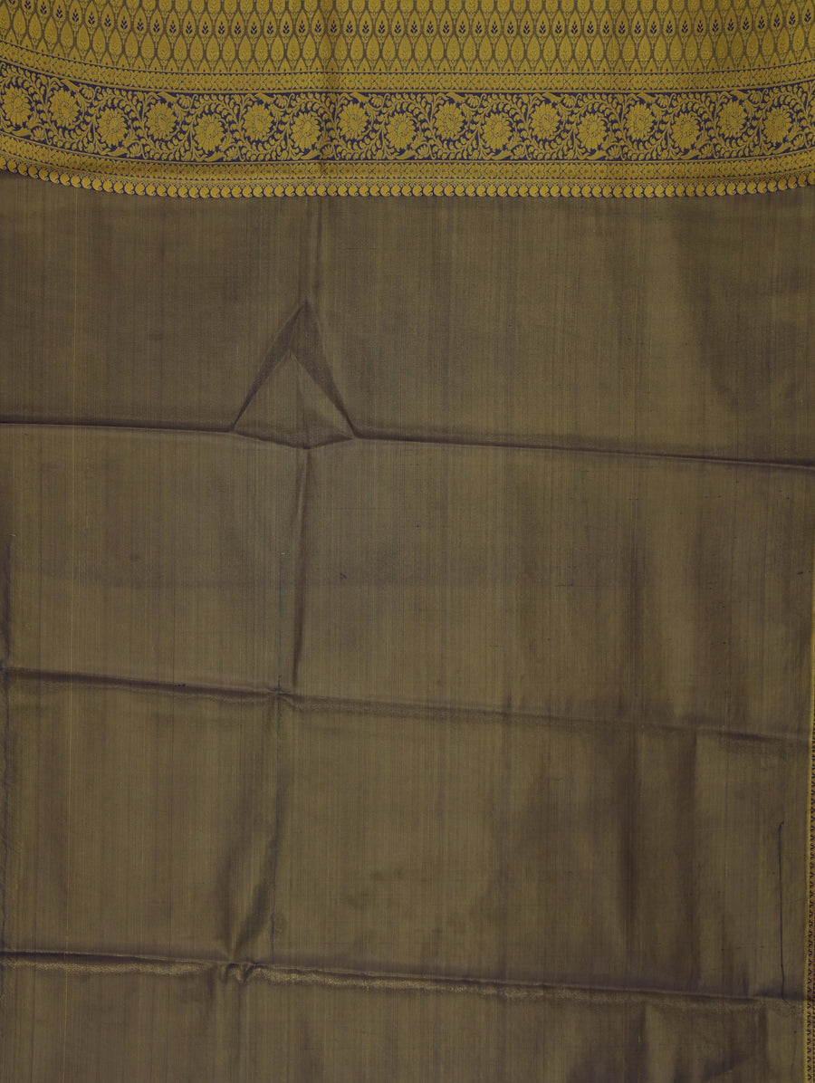 Burnt Sienna Dharmavaram Inspired Semi Silk Saree with Wide Wide Contrast Border
