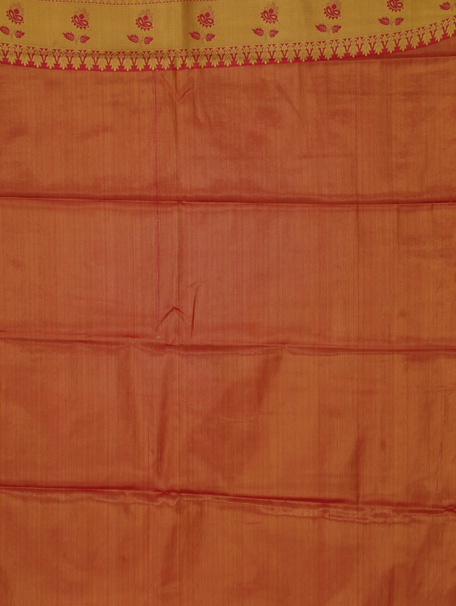 Leaf Green Kanchipuram Inspired Semi Silk Saree with Wide Wide Contrast Border