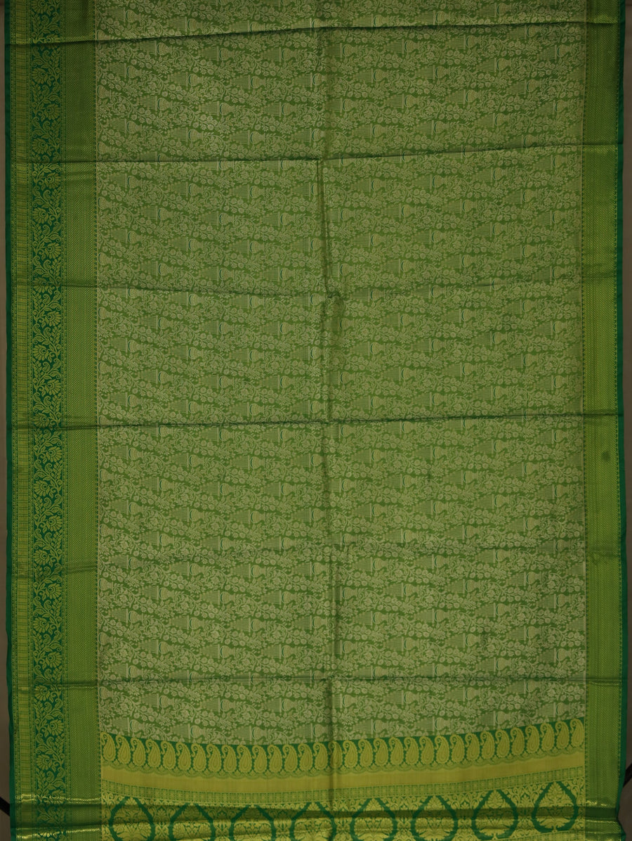 Meadow Green Uppada Inspired Semi Silk Saree with Medium Medium Self Border