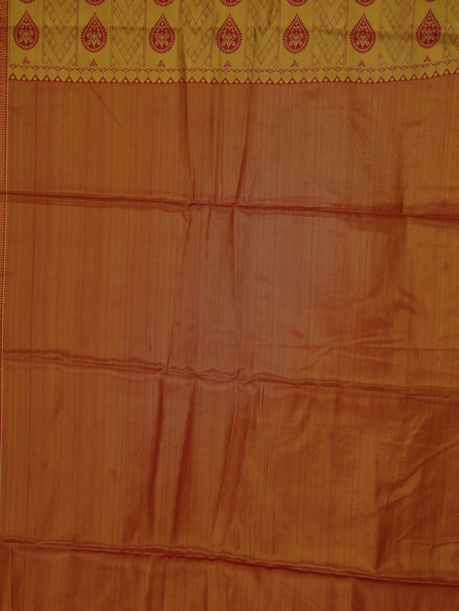 Sage Green Dharmavaram Inspired Semi Silk Saree with Medium Medium Contrast Border