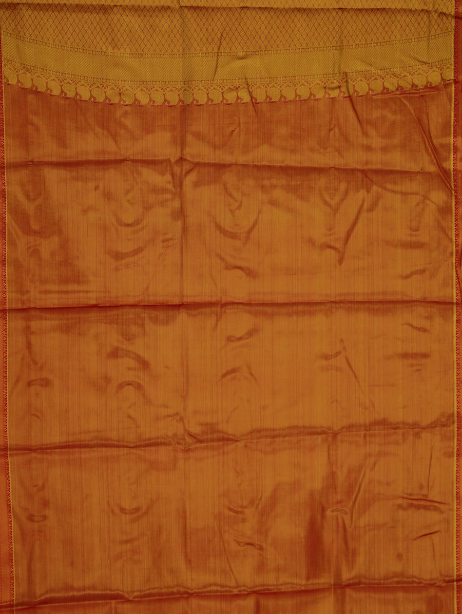 Mint Green Kanchipuram Inspired Semi Silk Saree with Medium Medium Contrast Border