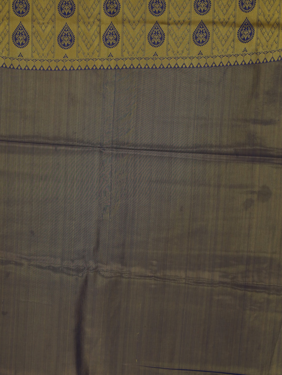 Olive Green Uppada Inspired Semi Silk Saree with Medium Medium Contrast Border