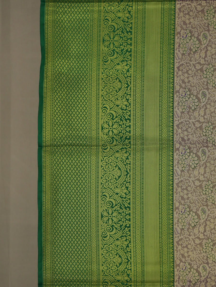 Olive Green Uppada Inspired Semi Silk Saree with Medium Medium Self Border