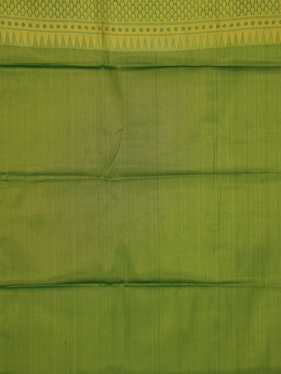 Lime Green Dharmavaram Inspired Semi Silk Saree with Wide Wide Self Border