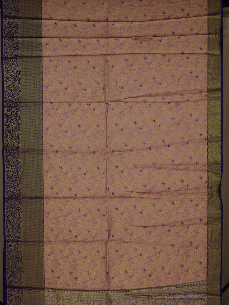 Lavender Bliss Dharmavaram Inspired Semi Silk Saree with Wide Wide Contrast Border