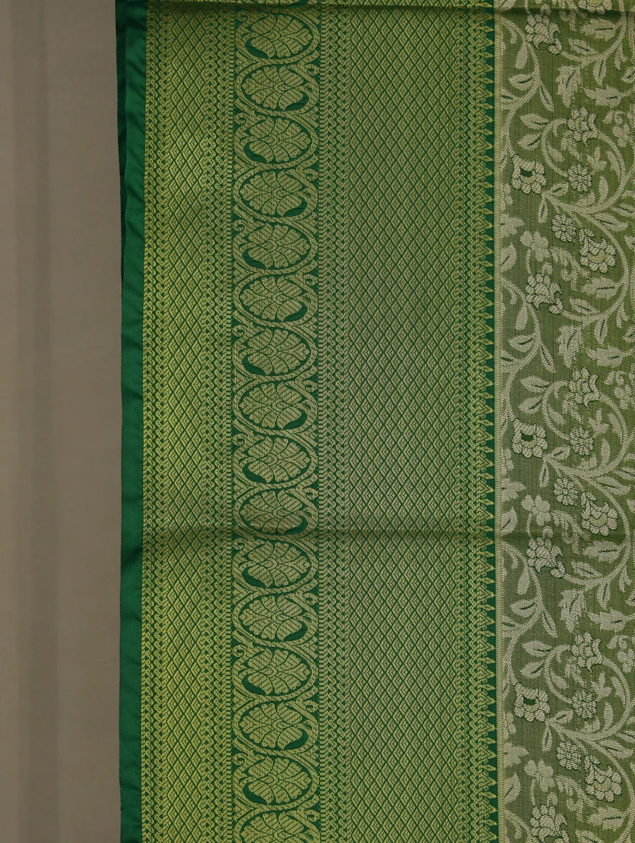 Olive Green Uppada Inspired Semi Silk Saree with Medium Medium Self Border