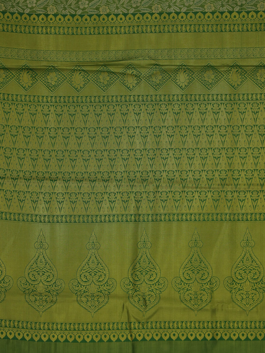 Moss Green Uppada Inspired Semi Silk Saree with Medium Medium Self Border
