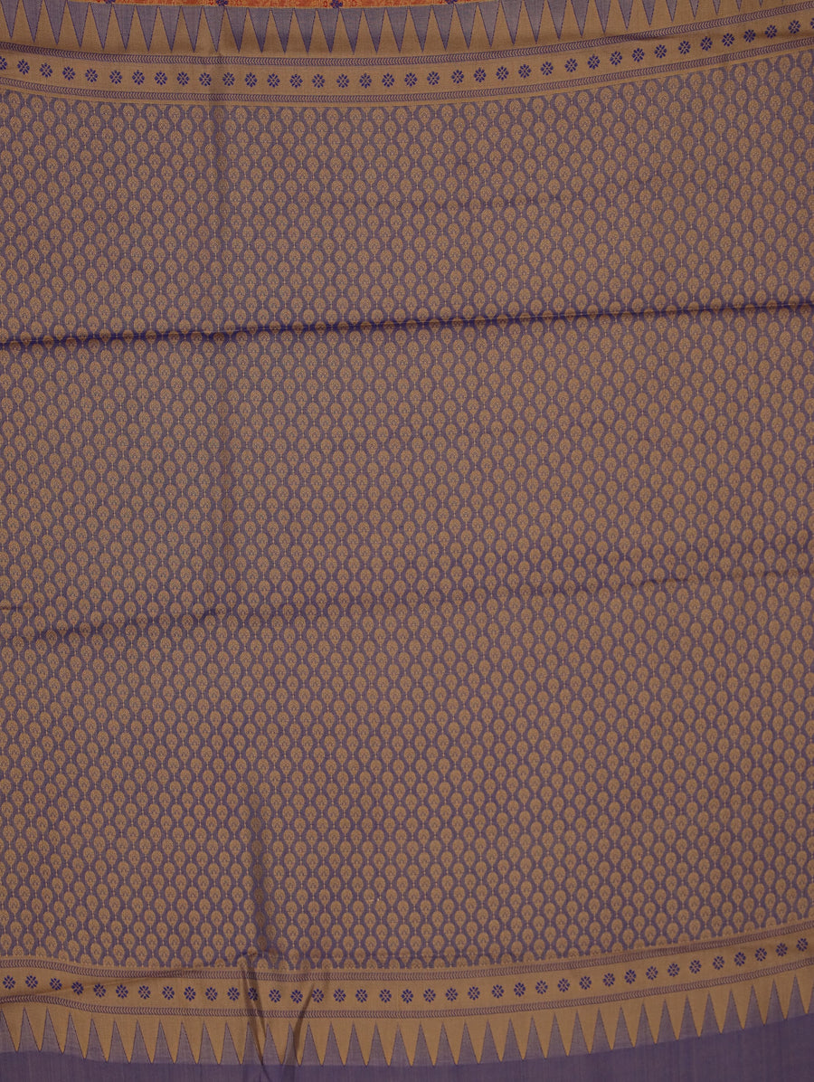 Burnt Orange Uppada Inspired Semi Silk Saree with Wide Wide Contrast Border