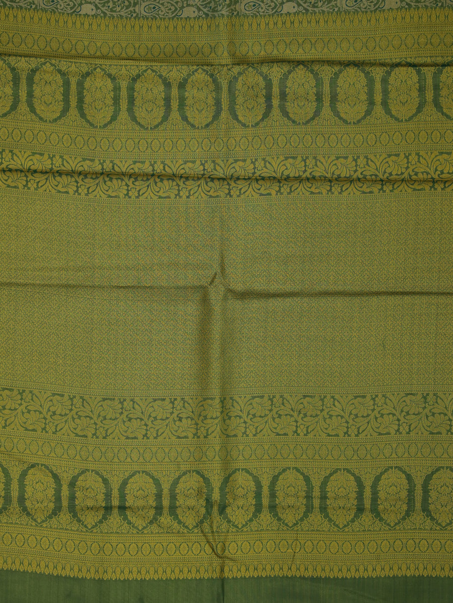 Mint Green Uppada Inspired Semi Silk Saree with Wide Wide Contrast Border