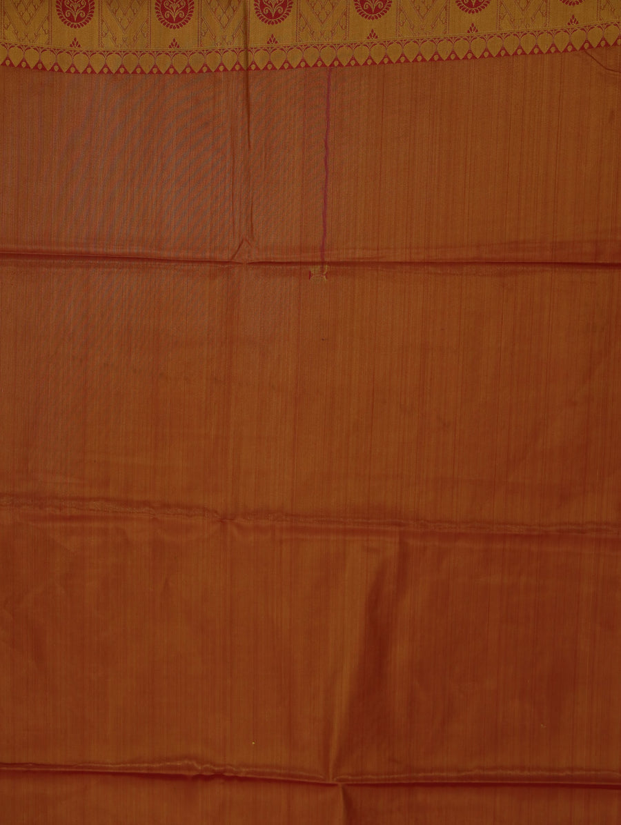 Olive Green Dharmavaram Inspired Semi Silk Saree with Wide Wide Contrast Border