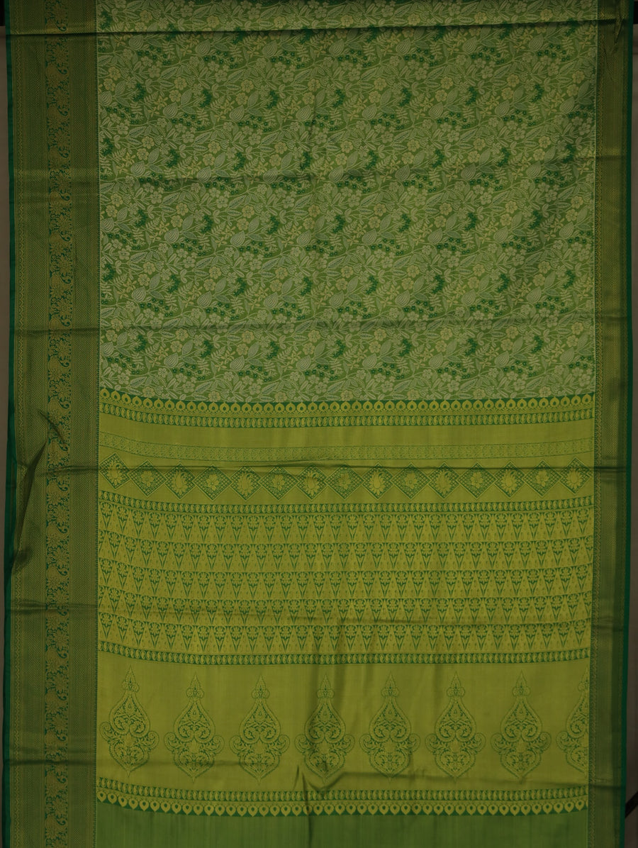 Moss Green Uppada Inspired Semi Silk Saree with Medium Medium Self Border