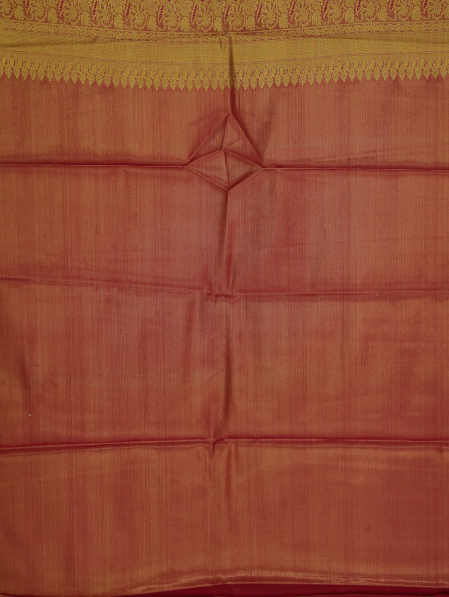 Sage Green Kanchipuram Inspired Semi Silk Saree with Medium Medium Contrast Border
