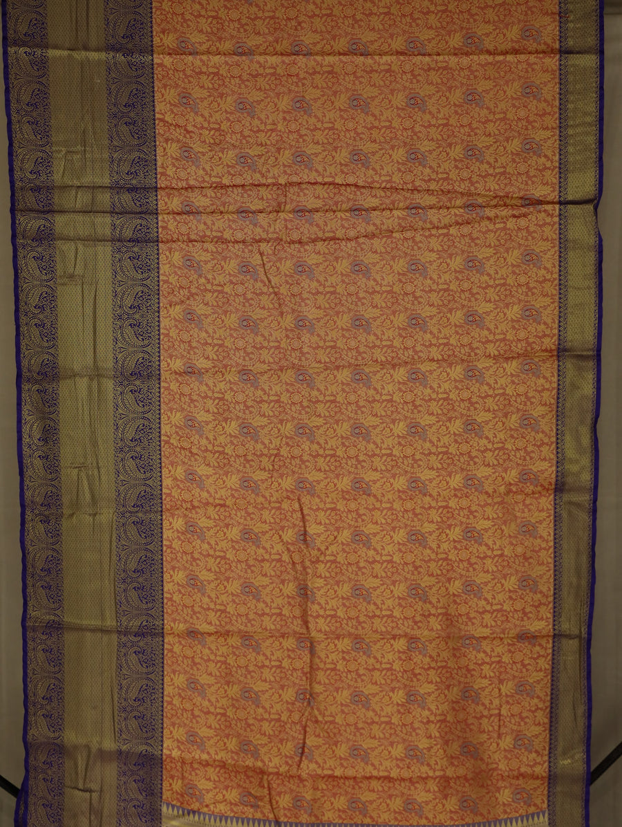 Amber Beige Uppada Inspired Semi Silk Saree with Medium Medium Contrast Border