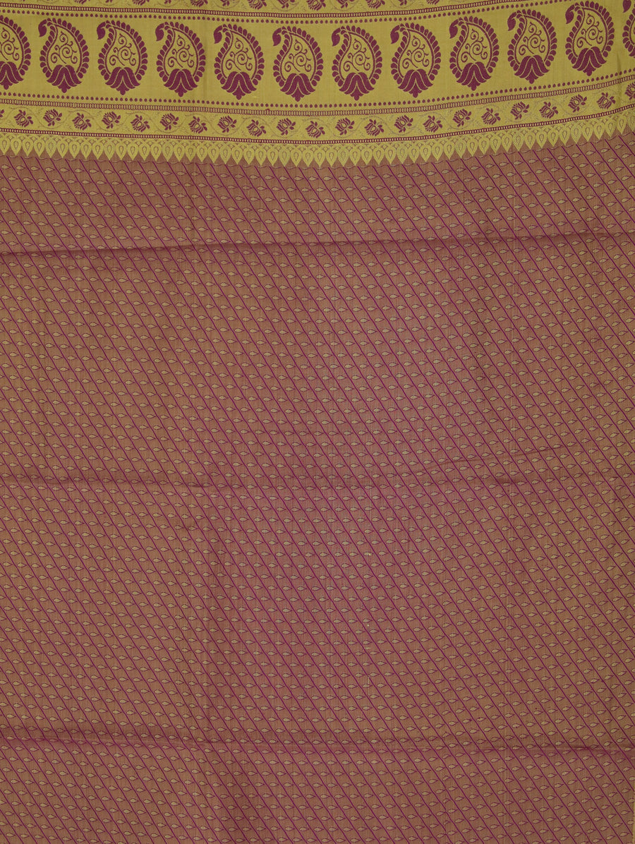 Champagne Gold Dharmavaram Inspired Semi Silk Saree with Wide Wide Contrast Border