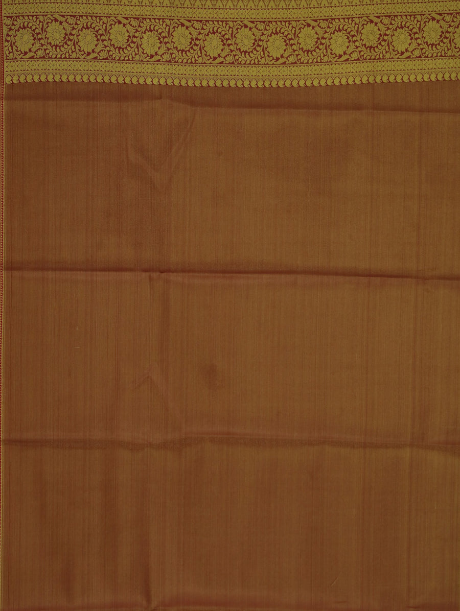 Sage Green Kanchipuram Inspired Semi Silk Saree with Wide Wide Contrast Border