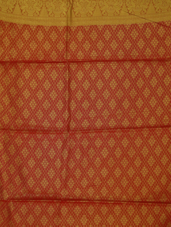 Champagne Gold Dharmavaram Inspired Semi Silk Saree with Wide Wide Contrast Border