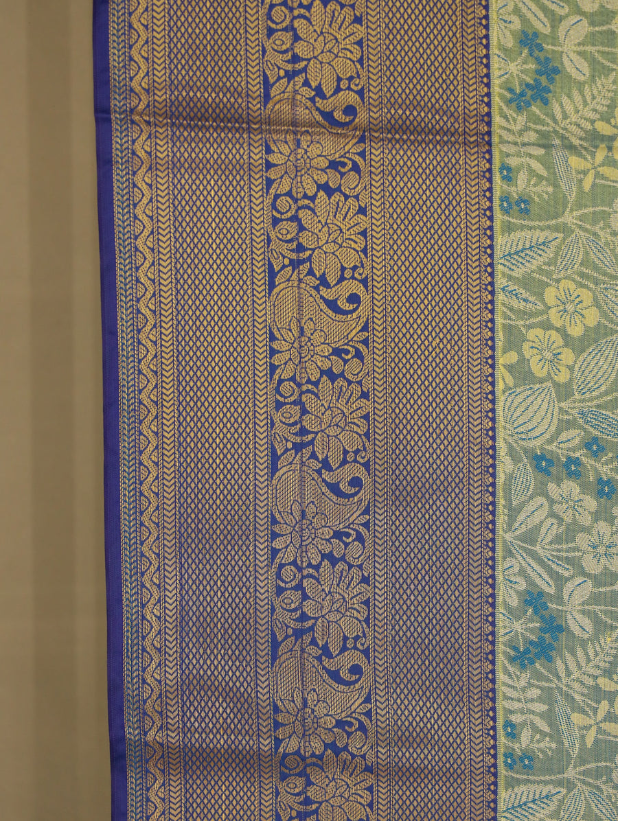 Moss Green Uppada Inspired Semi Silk Saree with Medium Medium Contrast Border