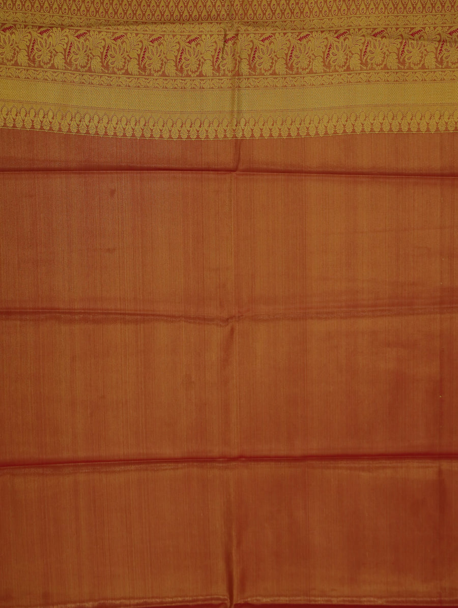 Sage Green Kanchipuram Inspired Semi Silk Saree with Wide Wide Contrast Border