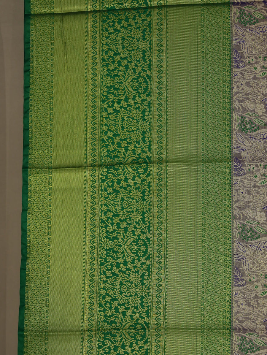 Olive Green Uppada Inspired Semi Silk Saree with Narrow Narrow Self Border