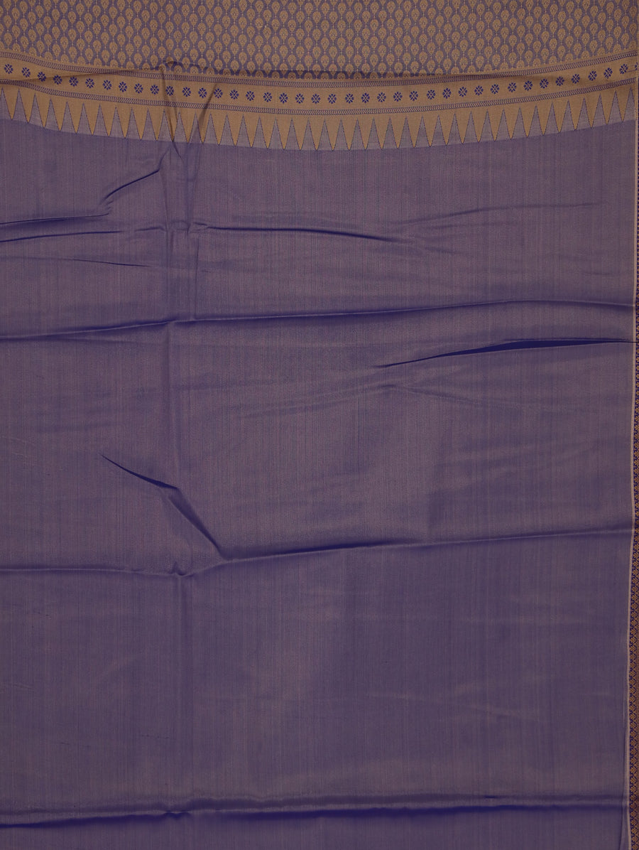 Burnt Orange Uppada Inspired Semi Silk Saree with Wide Wide Contrast Border