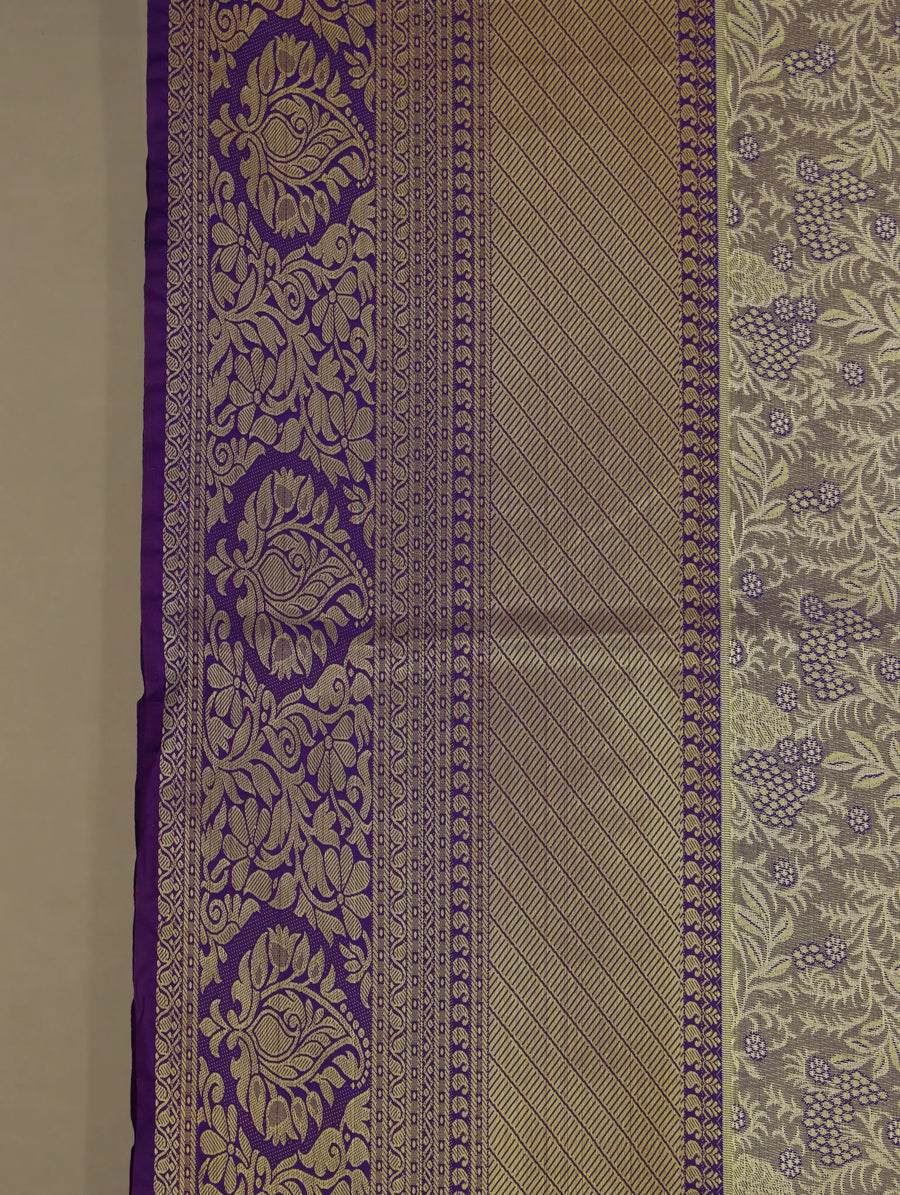 Mustard Gold Dharmavaram Inspired Semi Silk Saree with Wide Wide Contrast Border