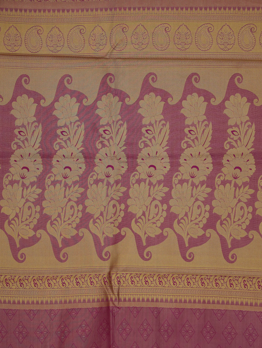 Blush Pink Dharmavaram Inspired Semi Silk Saree with Wide Wide Contrast Border