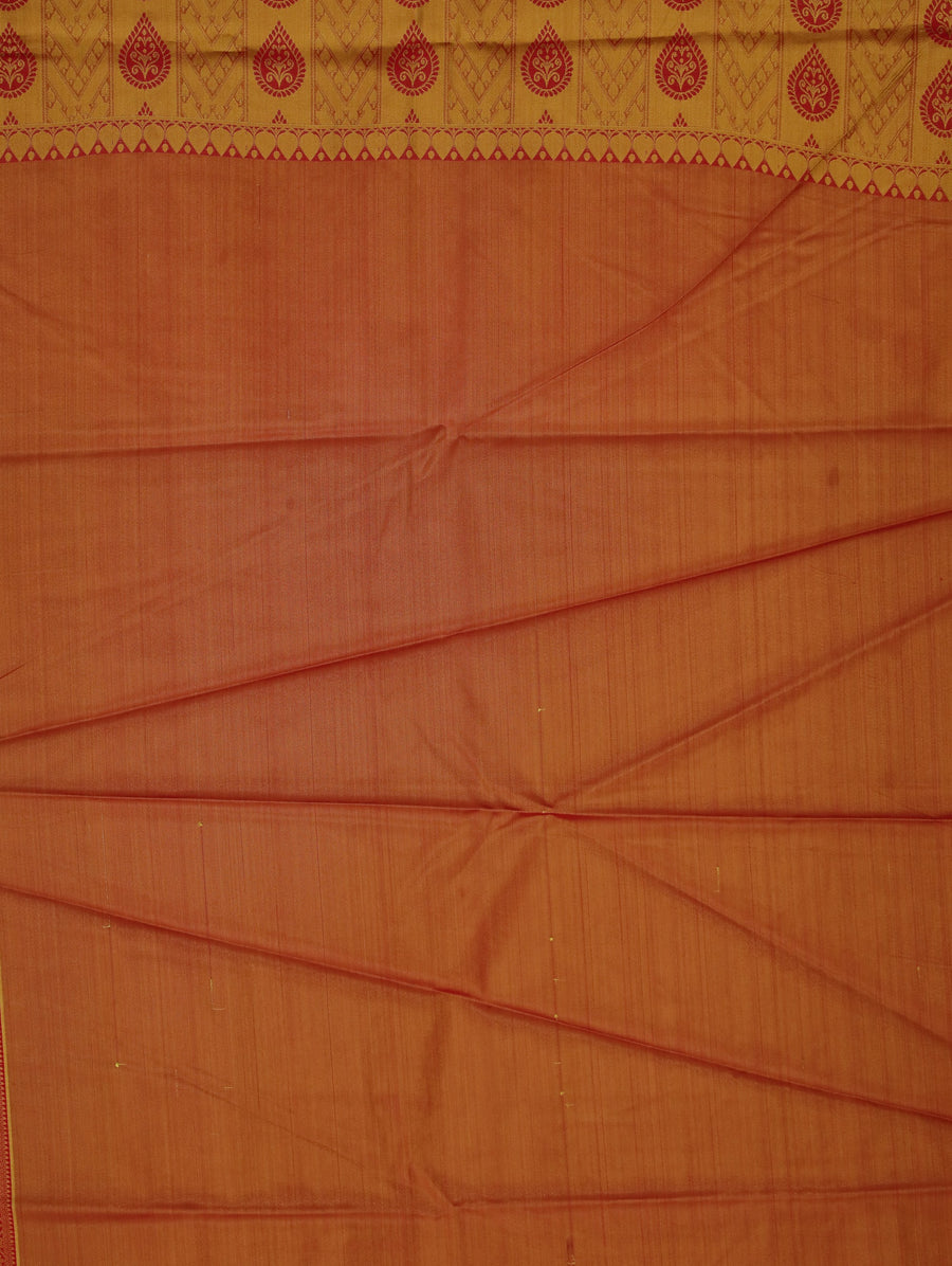 Sage Green Kanchipuram Inspired Semi Silk Saree with Wide Wide Contrast Border