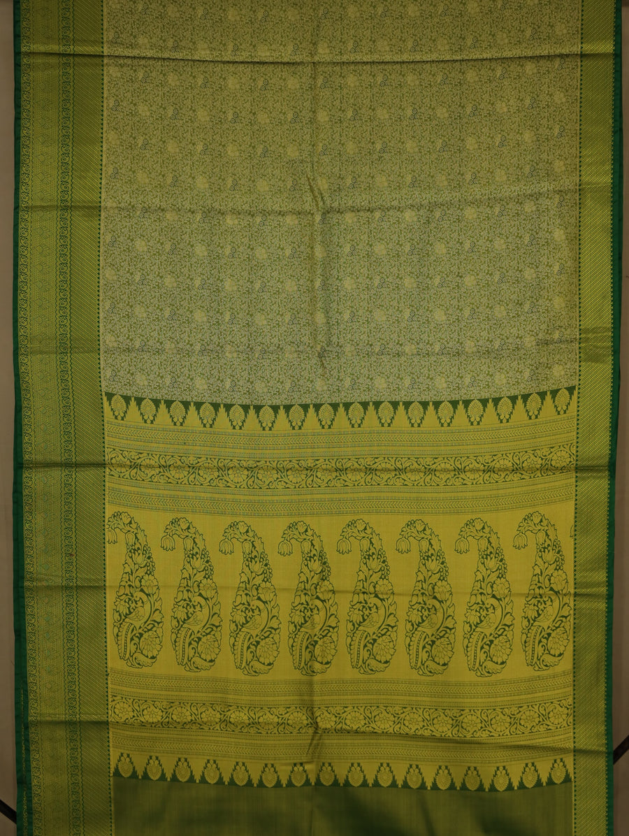 Olive Green Uppada Inspired Semi Silk Saree with Medium Medium Self Border