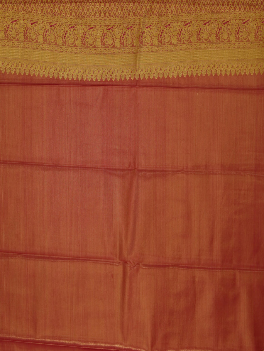 Sage Green Kanchipuram Inspired Semi Silk Saree with Medium Medium Contrast Border