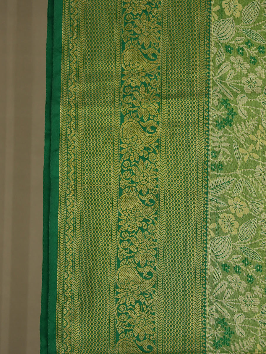 Moss Green Uppada Inspired Semi Silk Saree with Medium Medium Self Border