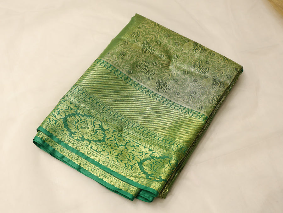 Moss Green Uppada Inspired Semi Silk Saree with Narrow Narrow Self Border