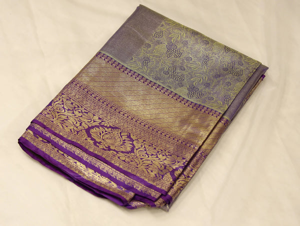 Mustard Gold Dharmavaram Inspired Semi Silk Saree with Wide Wide Contrast Border