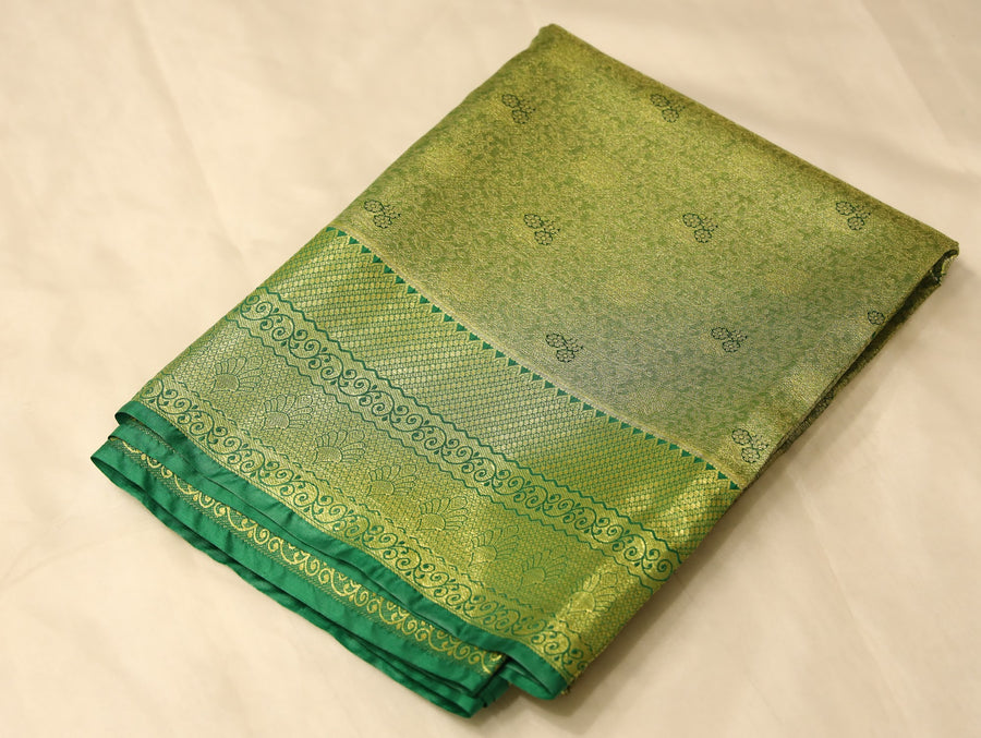 Olive Green Uppada Inspired Semi Silk Saree with Medium Medium Self Border