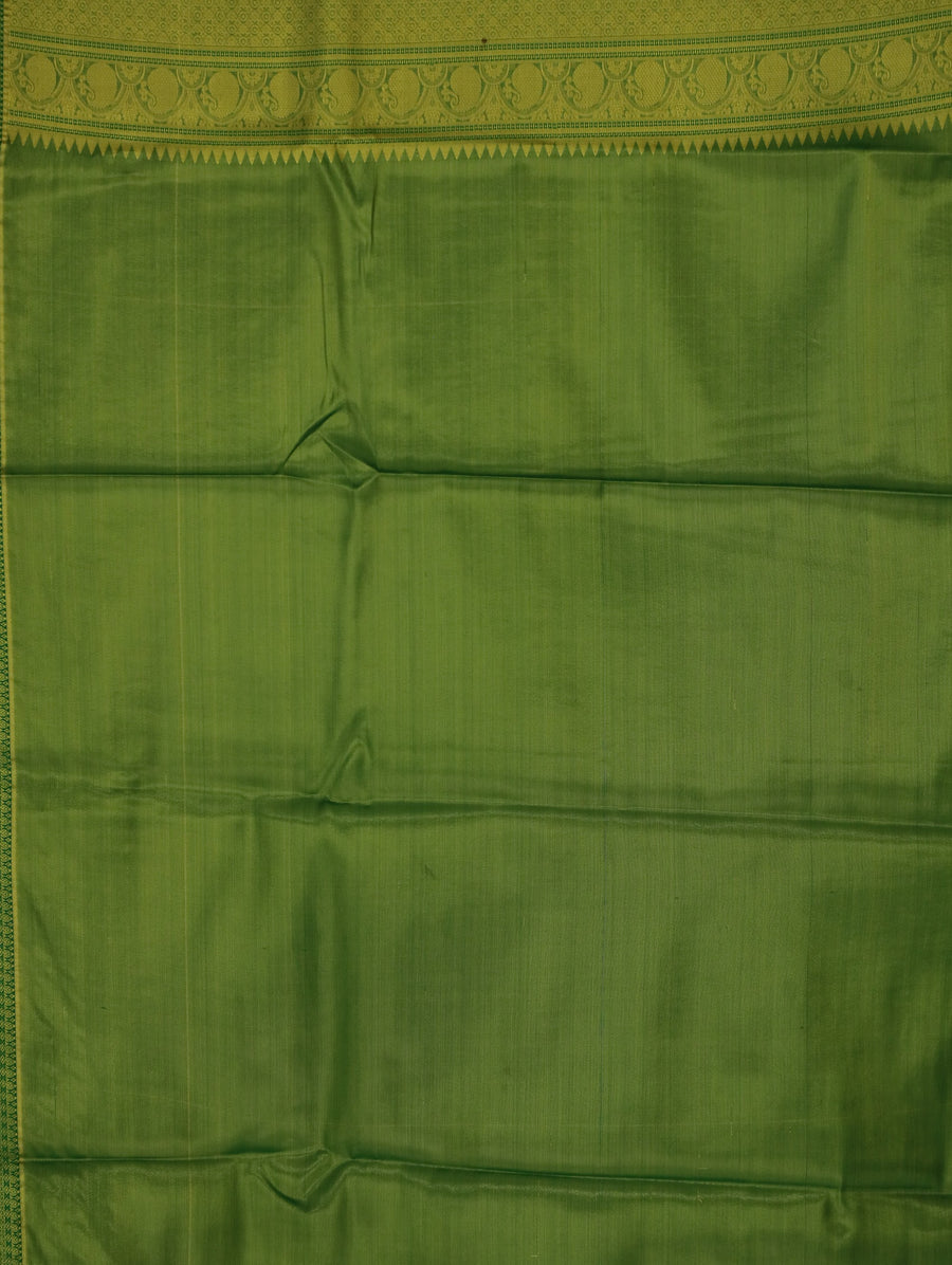 Olive Green Uppada Inspired Semi Silk Saree with Narrow Narrow Self Border