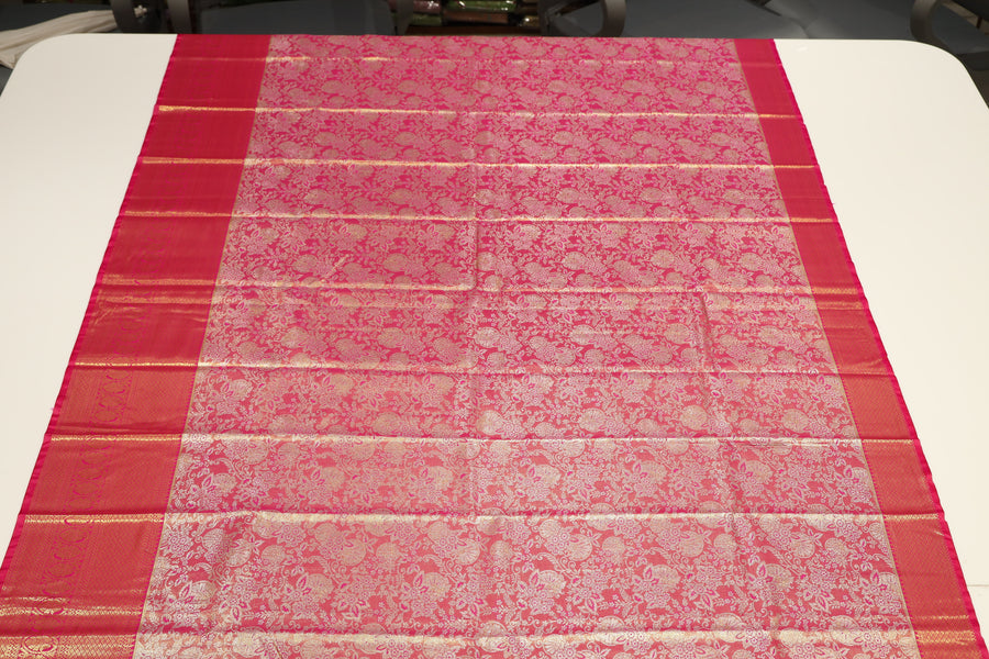 Mustard Gold Dharmavaram Inspired Semi Silk Saree with Wide Contrast Border