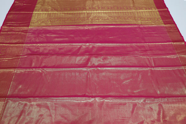 Royal Blue Kanchipuram Inspired Semi Silk Saree with Wide Contrast Border