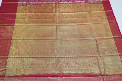 Royal Blue Kanchipuram Inspired Semi Silk Saree with Wide Contrast Border