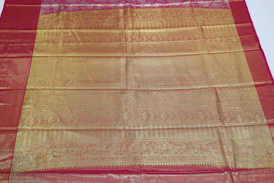 Royal Blue Kanchipuram Inspired Semi Silk Saree with Wide Contrast Border