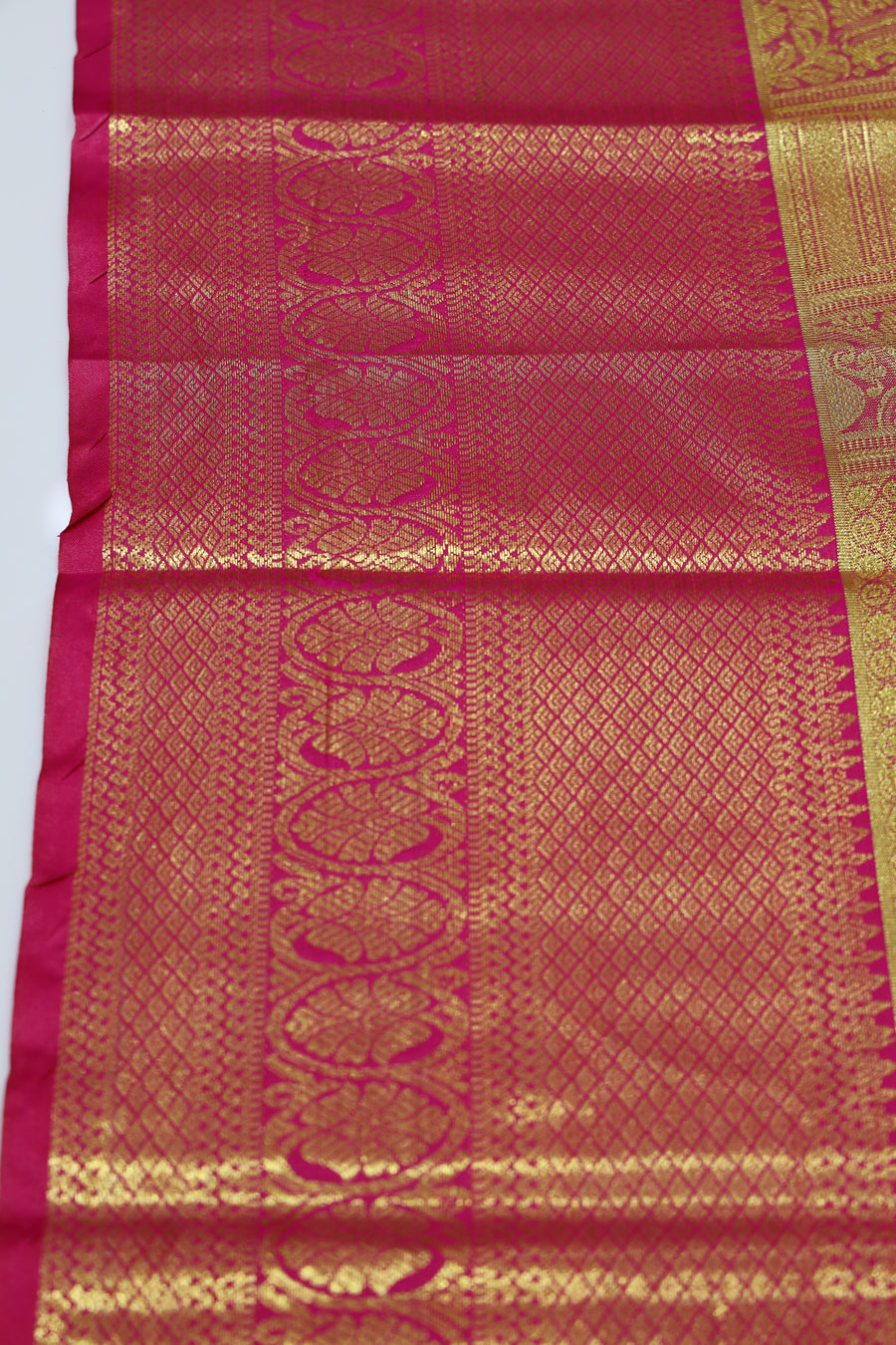 Royal Blue Kanchipuram Inspired Semi Silk Saree with Wide Contrast Border