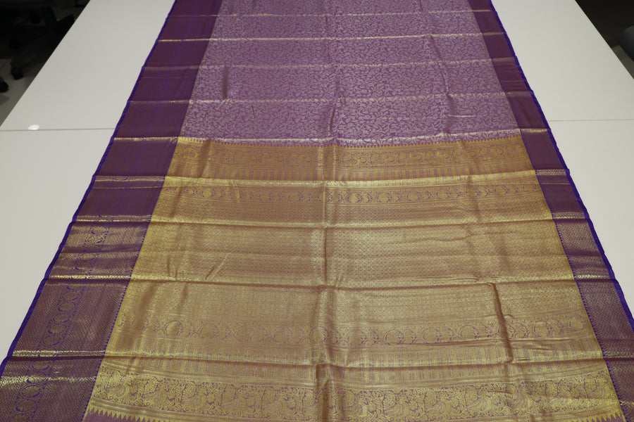 Coral Red Kanchipuram Inspired Semi Silk Saree with Wide Contrast Border