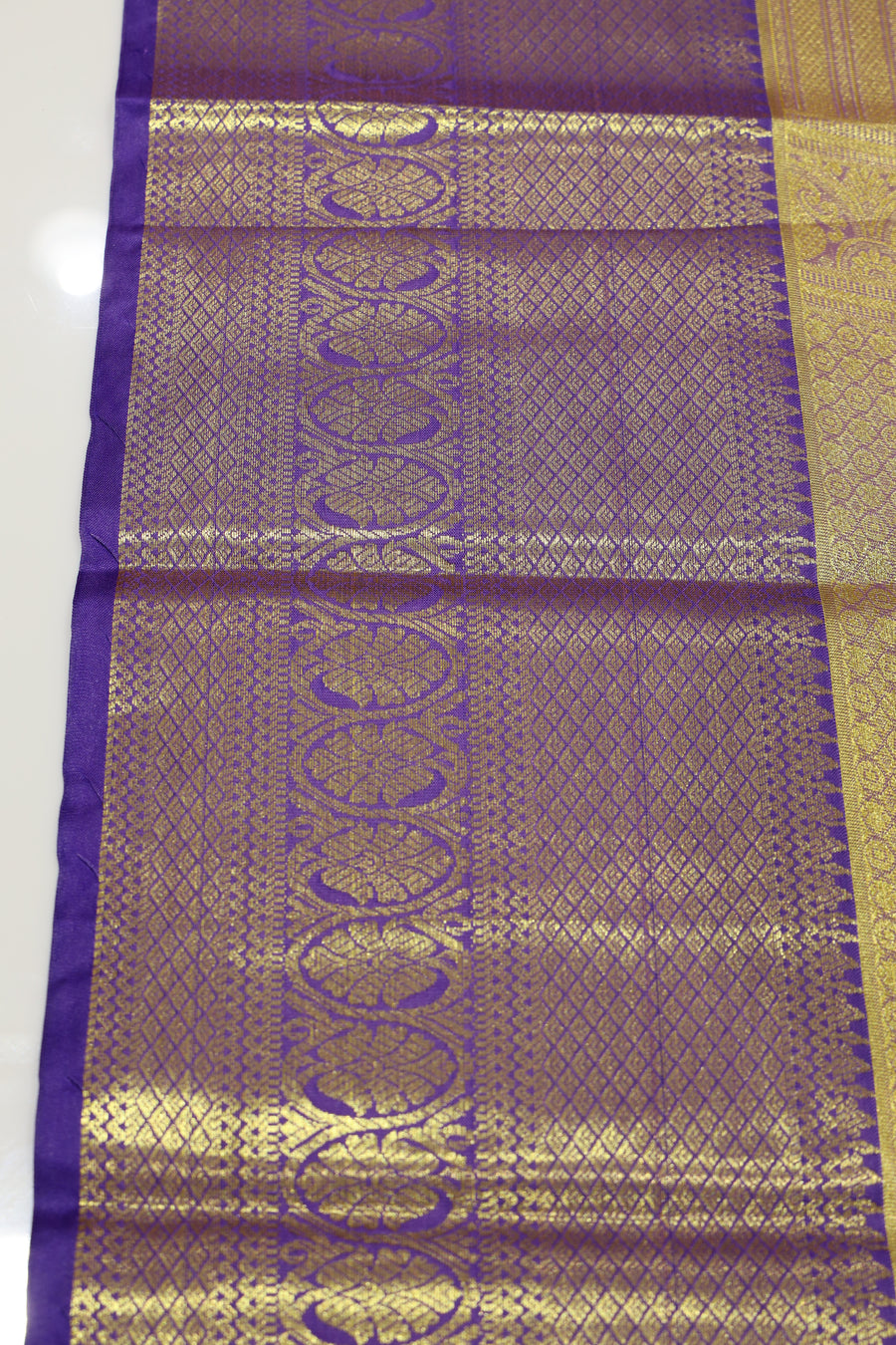 Coral Red Kanchipuram Inspired Semi Silk Saree with Wide Contrast Border